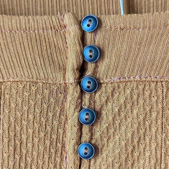 FREE PEOPLE Oversized Flowy Bubble Sleeve Devin Henley Top in Autumn Pea… - Picture 9 of 12